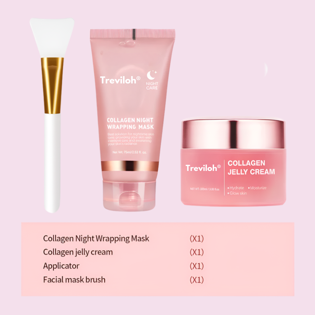 Collagen Night Mask + Free Collagen Jelly Cream and Application Brushes